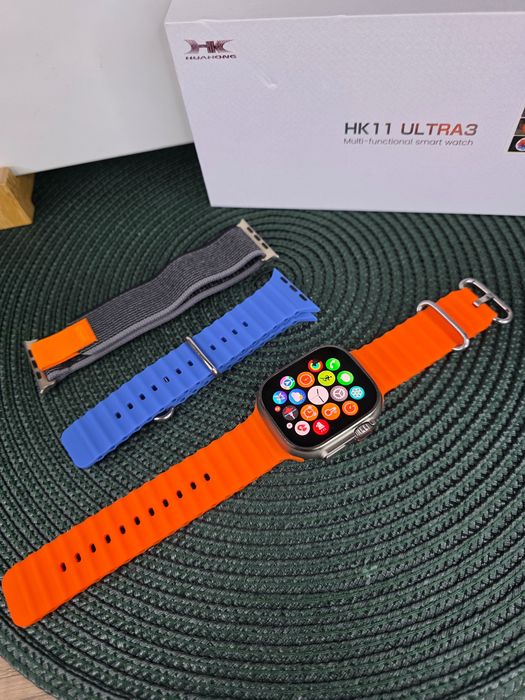 Smartwatch męski HK Ultra3 , AMOLED 2,12” • 2 paski • NOWY