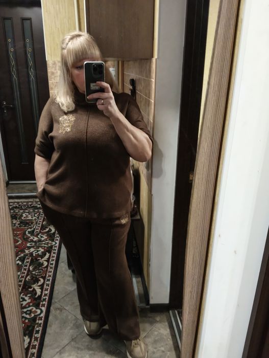 Теплый трикотажный костюм