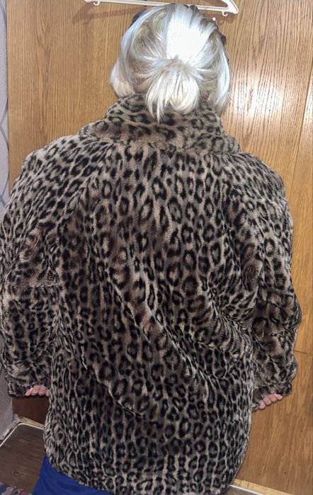 Еко шуба леопардовий принт