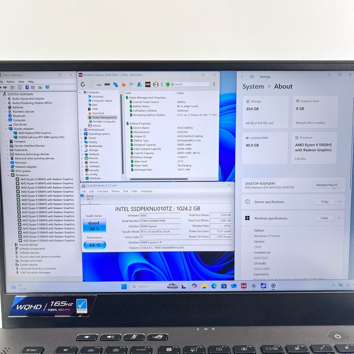 ASUS ROG Zephyrus G15 R9 5900HS 40GB RAM 1TB SSD RTX 3080 Гарантія