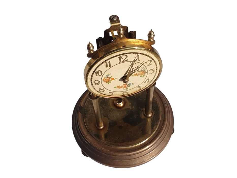 Stary Niemiecki zegar kominkowy roczniaka Kundo unikat kolekcjonerski