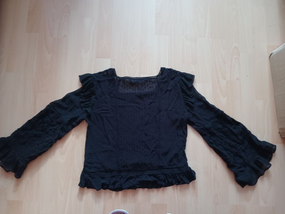 Bluzka wizytowa / galowa / imprezowa czarna marki Zara  XS / S