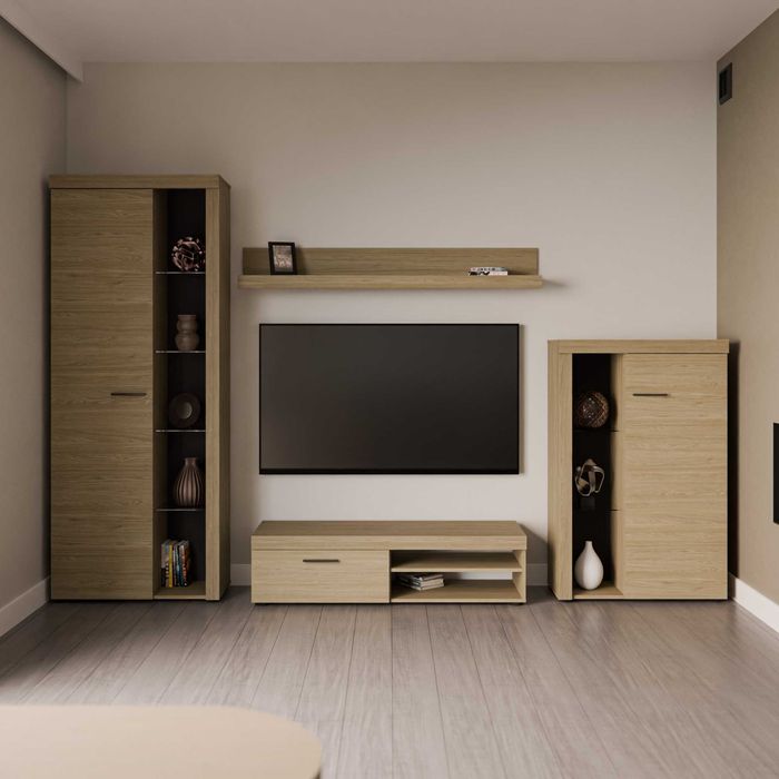 Meble do pokoju meblościanka do salonu witryna szafka rtv półka komoda