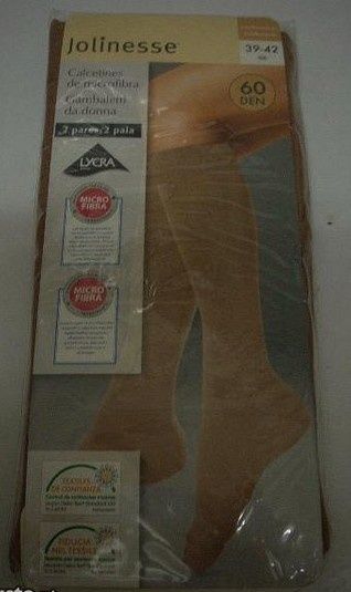 Meias em renda com faixas aderentes + Collans senhora malha fina L/XL