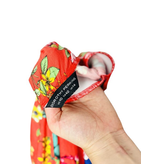 Spódnica Midi Kwiaty Boho Czerwień XL