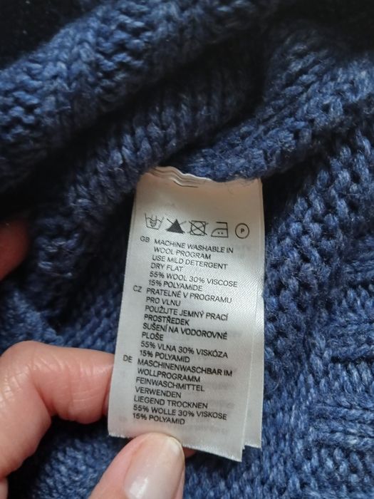 Swete wełniany niebieski logg rozm.M unisex