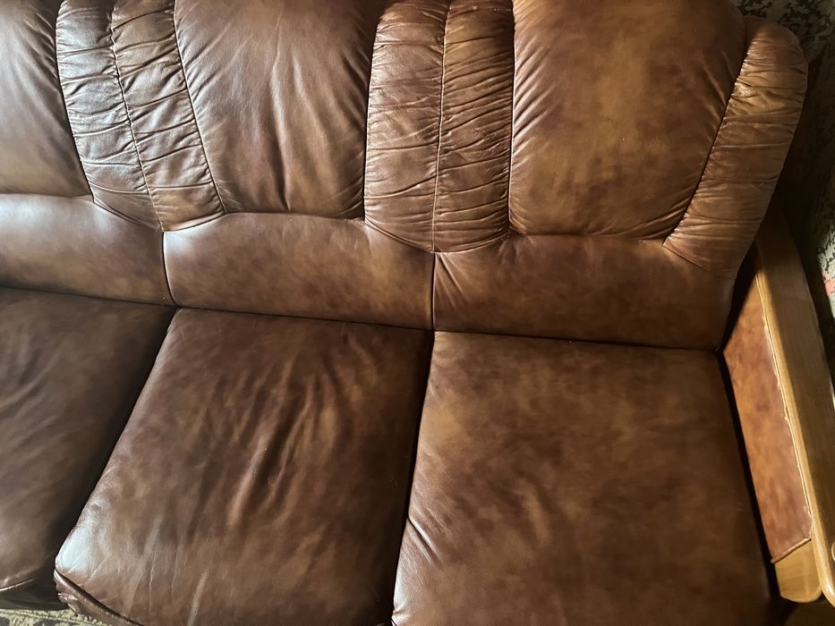 Skórzana sofa  brąz