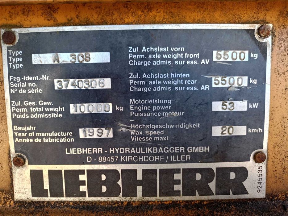 Koparka kołowa LIEBHERR A308