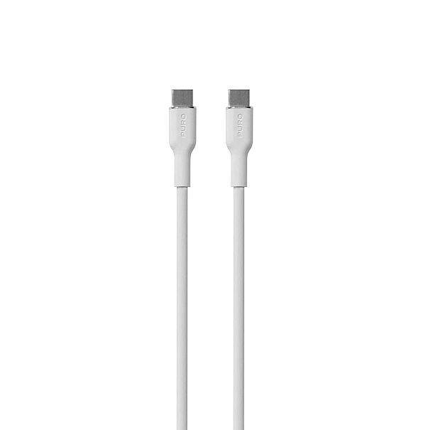 Kabel Puro Soft USB-C - USB-C 60W 1,5m silikonowy- biały