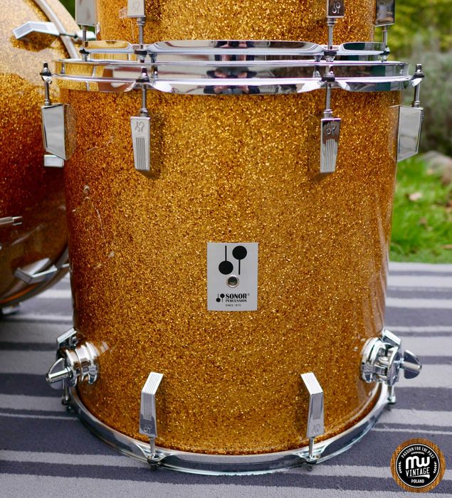 ‼️ Perkusja Sonor Phonic 22", 13", 16" Gold Sparkle Vintage ‼️
