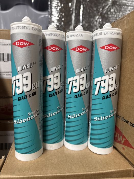 Silikon neutralny Dowsil 799 szklarski budowlany  odporny na uv 310ml BEZBARWNY