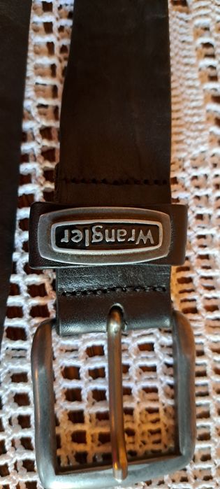 Pasek Skórzany czarny Wrangler