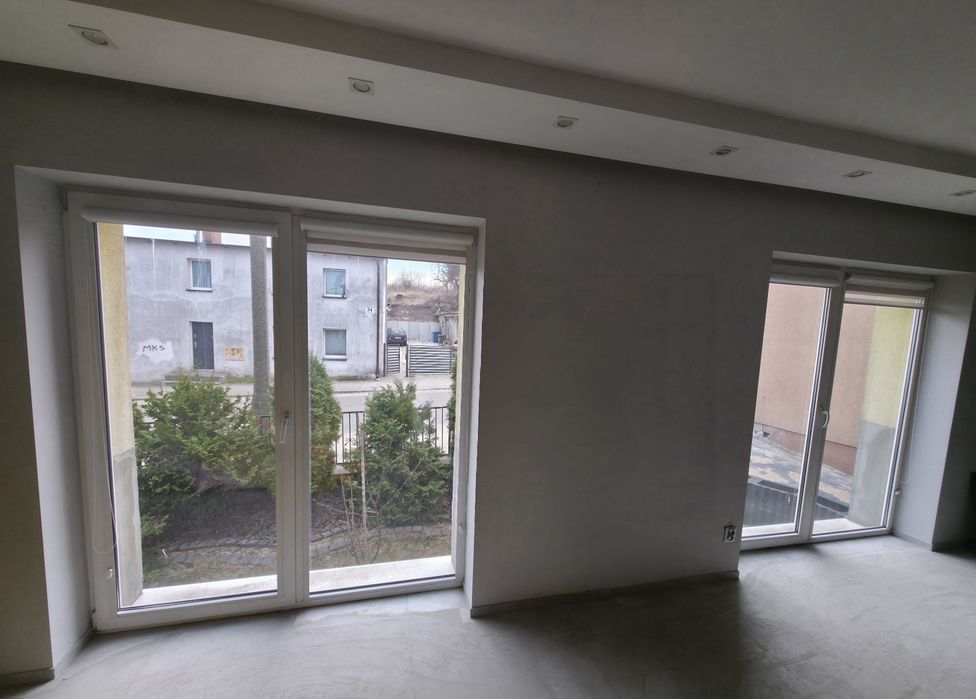 Okna Tarasowe 194x219 PCV białe + rolety dzień-noc (2 komplety)