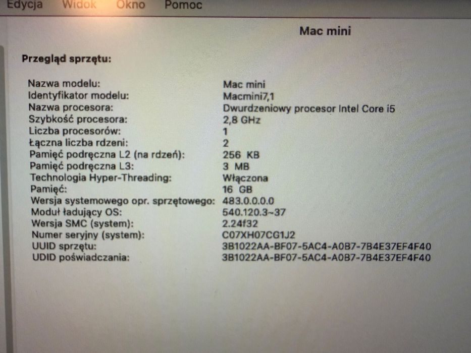 Mac mini (Late 2014) - Cena tylko dla p. Tomek