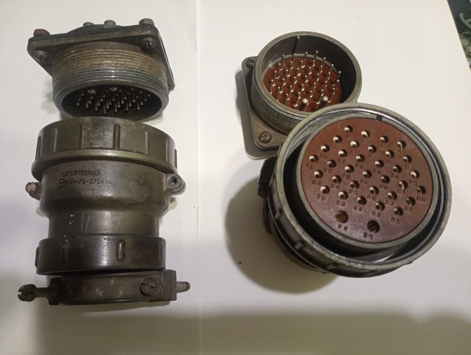 Разъемы (соединители) 2РМ24Б19Г1В1, разъем (п/м) ШР55П35НШ3 (б/у)