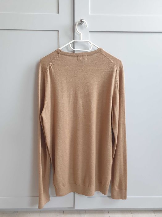 Beżowy sweter męski H&M wełna merino  M bielizna termiczna