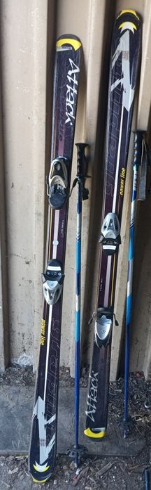 Narty SALOMON Graphite Power line Attack s-series 160cm + kijki 120cm