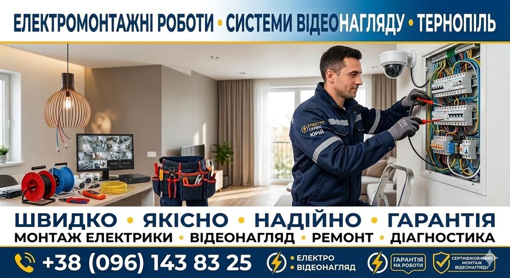 Електромонтажні роботи у м.Тернополь