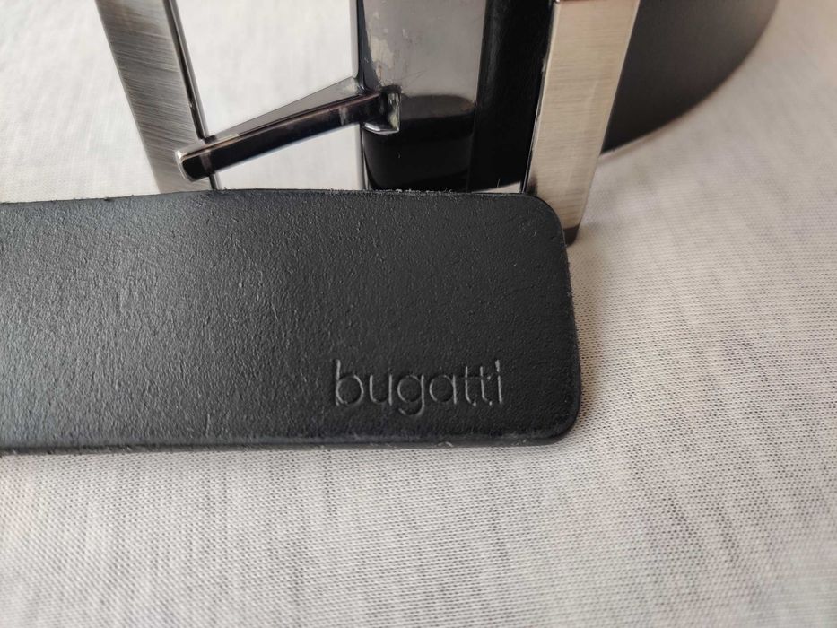 Bugatti pasek męski do spodni oryginalny skórzany skóra naturalna