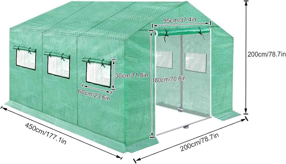 Szklarnia, namiot foliowy 4,5x2x2m