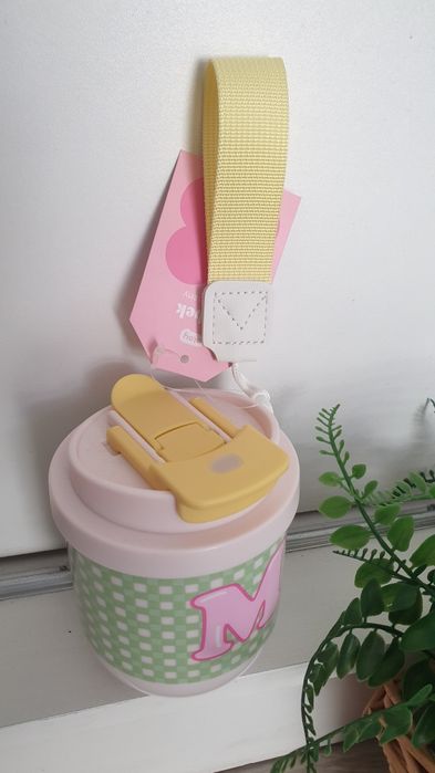 Kubek termiczny szczelny z rurką i słomką  termos bidon 300 ml.