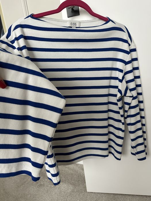 Bluzka w paski z dekoltem w łódeczkę rozm. M