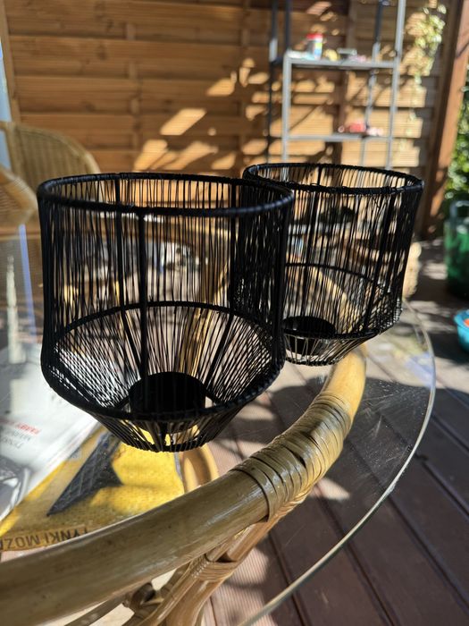 Czarny swiecznik indystrualny boho loft Tanio