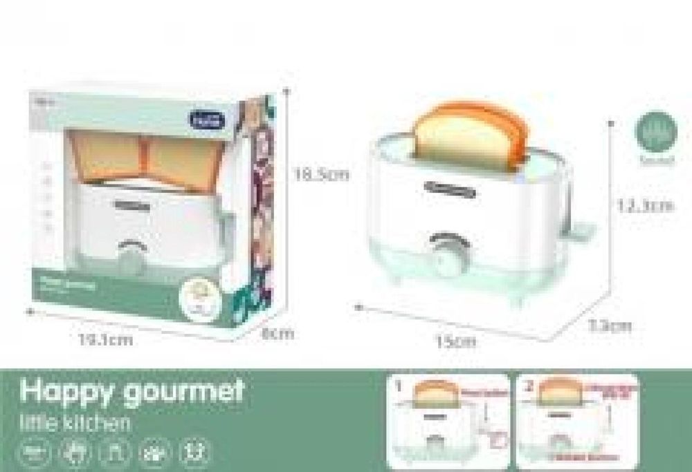 Opiekacz ze światłem i dżwiękiem pudełko,196x188 mm