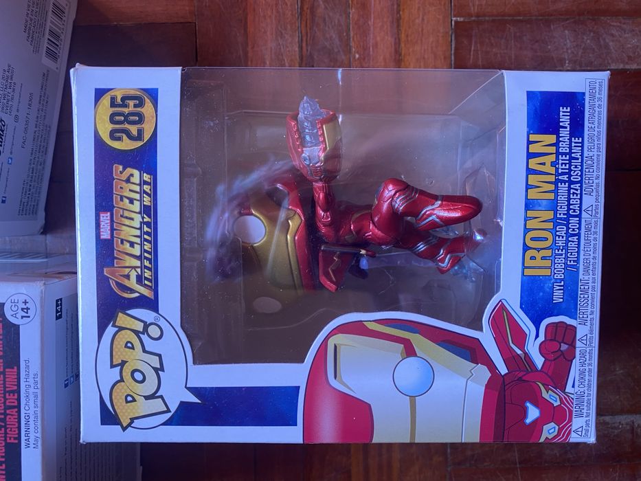 Funko Pop Iron Man, Harley Quinn e Captain Marvel