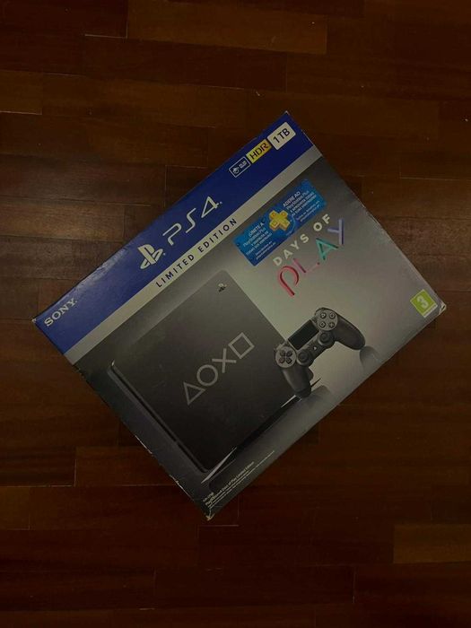 PS4 Slim Days of Play Limited Edition 1TB + 4 Jogos + Caixa Original | Entrega Rápida