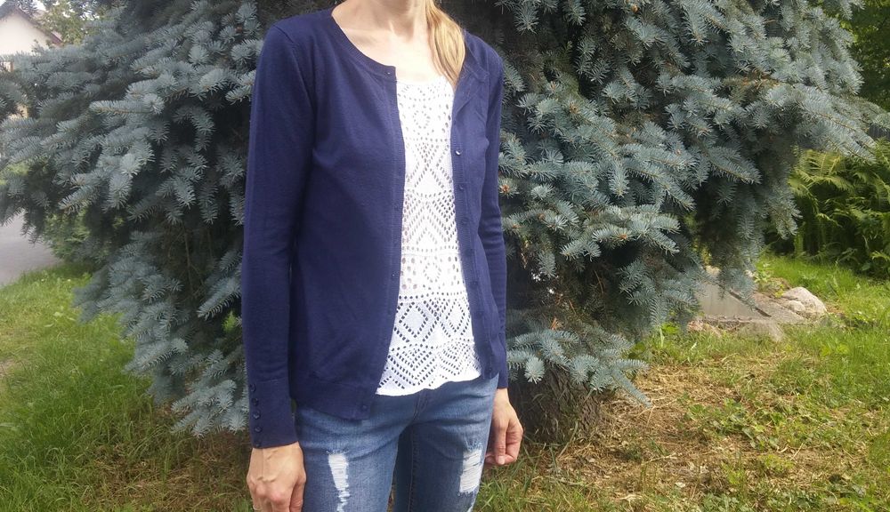 granatowy sweter S/M