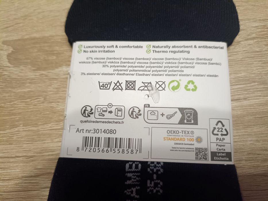 Dwupak niewidoczne stopki z silikonem Bamboo czarne roz. 35-38