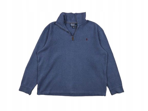 POLO RALPH LAUREN Sweter Męski Half Zip Niebieski Logo r. L