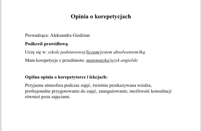 Korepetycje z matematyki zapisy na wrzesień