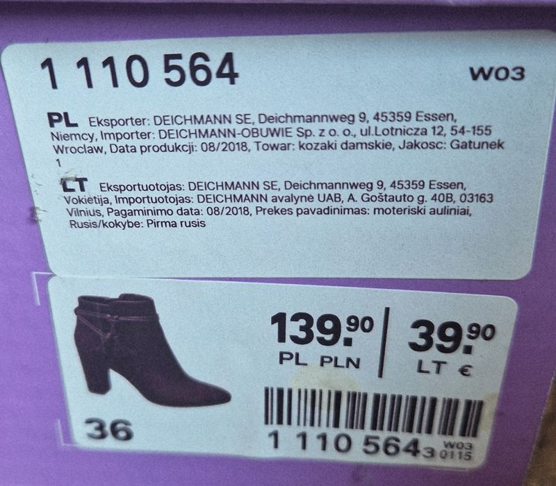 Botki damskie Deichmann – rozmiar 36 – eleganckie na obcasie