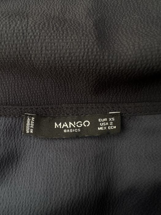 Granatowa damska krótka sukienka na codzień biurowa XS 34 S 36 Mango