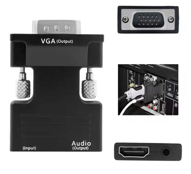 HDMI - VGA адаптер з аудіо 3,5 мм | 1080P конвертер для ПК