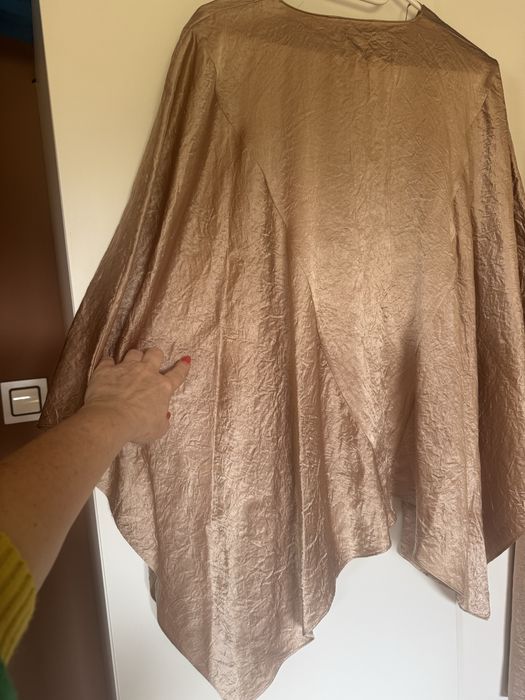 Zara komplet elegancki beżowy acetat