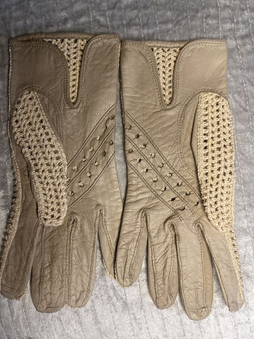 Перчатки для вождения автомобиля кожаные р.S