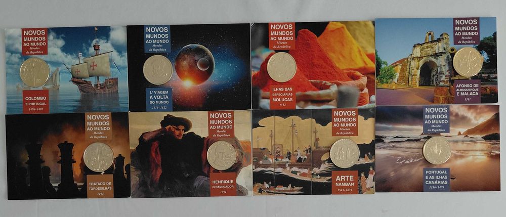 Novos Mundos ao Mundo-Descobrimentos COMPLETA-44 moedas-100$ e 200$-Banho ouro