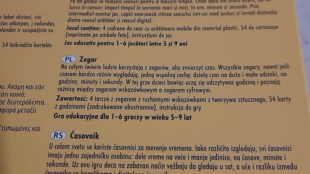 Zegar The clock gra edukacyjna wiek 5 -9 lat bdb
