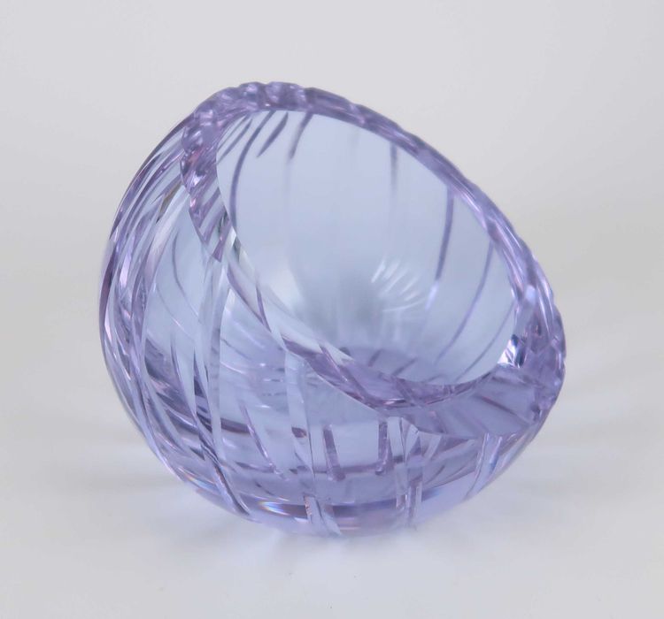 Castiçal Art Deco - Vidro/Cristal Lilás