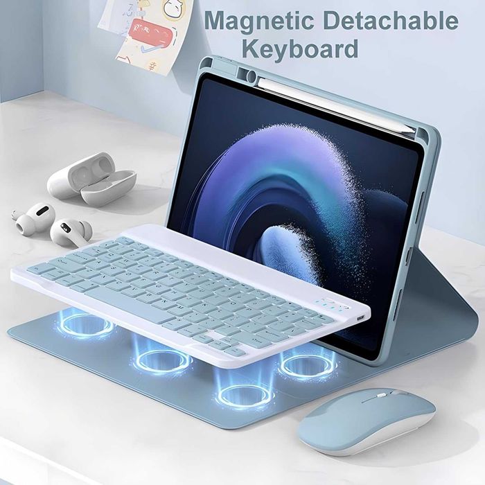 Шкіряний чохол+ клавіатура BLUETOOTH Huawei Matepad SE 11  2024 RGB