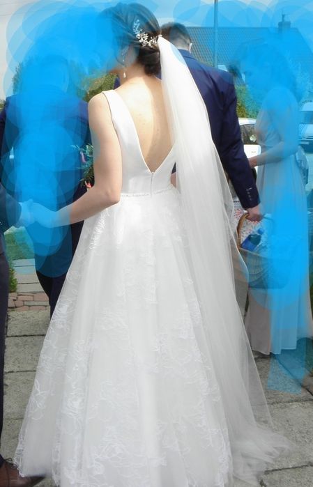 Suknia ślubna klasyczna biała rozmiar 38