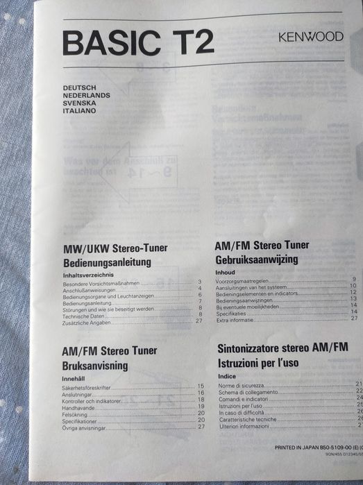 Radio tuner Kenwood basic T2