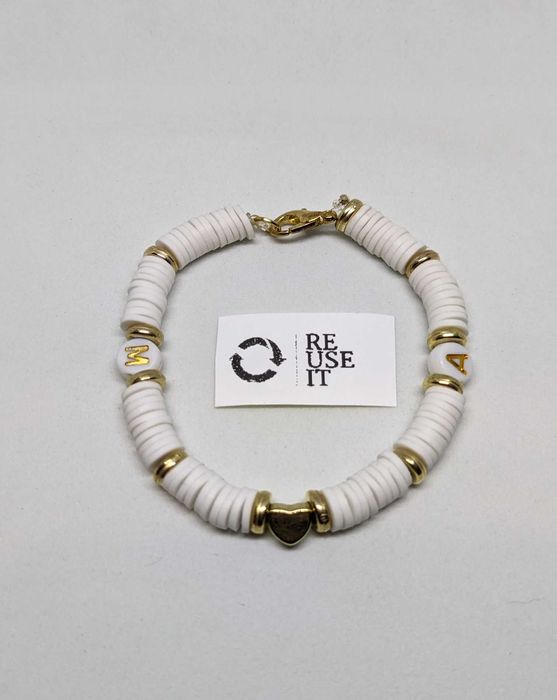 Pulseira White Love com iniciais