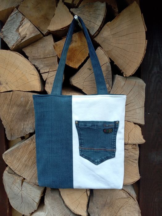 Torebka jeansowa dżinsowa recykling handmade rękodzieło