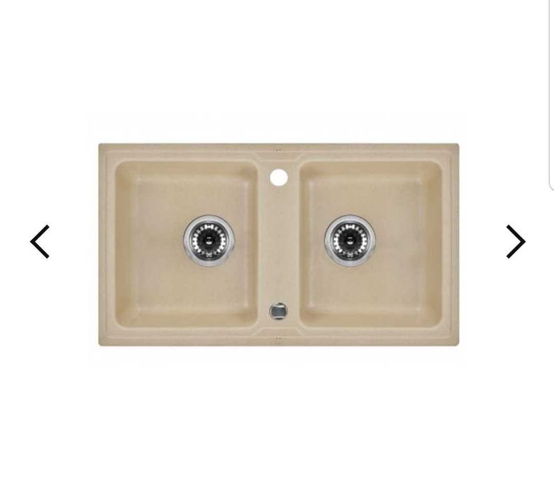 Iceberg zlewozmywak zlew dwukomorowy piasek piaskowy jasny