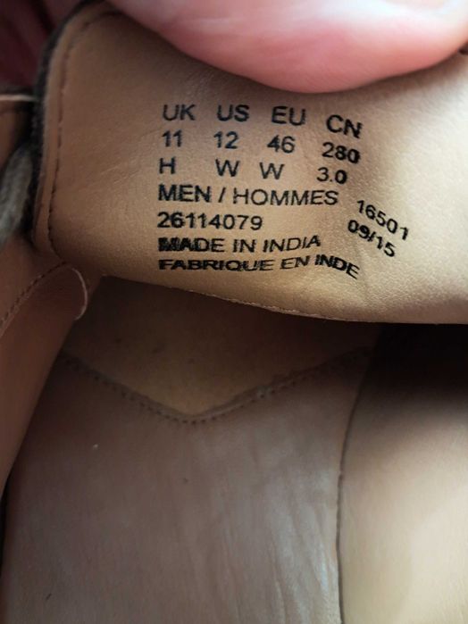 Оригинальные  туфли Clarks  размер 46
