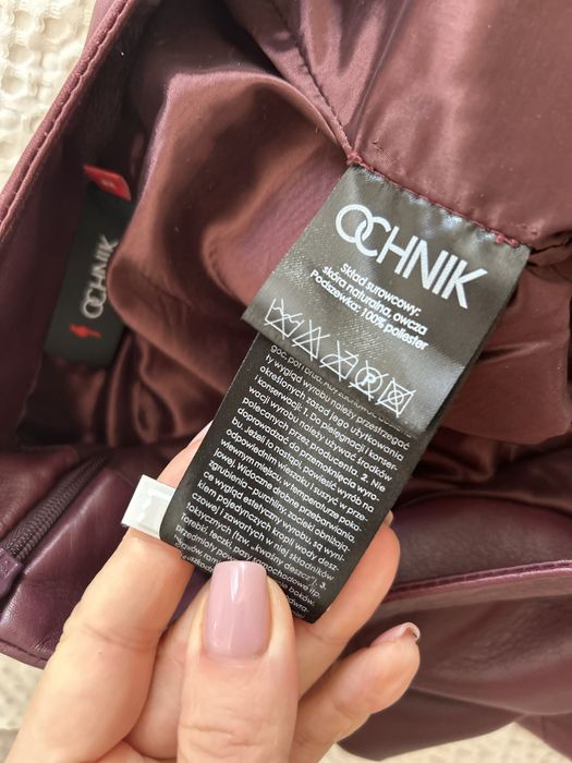 Ochnik skórzana spódnica burgund